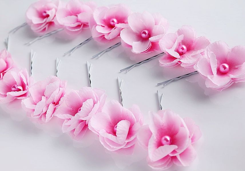 Bridesmaid Hair Pins, Cherry Blossom Bridal Bobby Pins - HandyCraftTS ...