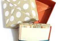 Origami Accordion Card in Tan Cream Orange