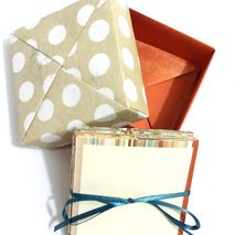 Origami Accordion Card in Tan Cream Orange