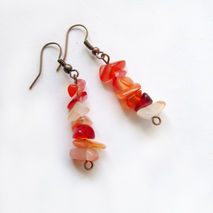 Carneol Earrings, Carneol July Birthstone Earrings, Red Gemstone