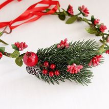 Christmas Crown, Holiday Hair Crown, Winter Wedding Crown