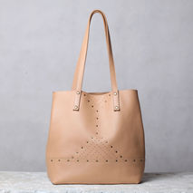 Nude Leather Tote Bag