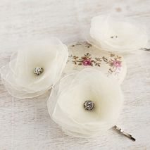 Flower Hair Pins, Ivory Bridal Bobby Pins, Small Hair Flowers