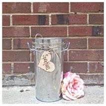 Galvanized Silver Rustic Tall Bucket Wedding Sparkler Holder