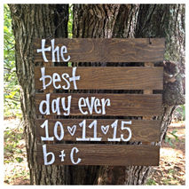 The Best Day Ever Wedding Date Initials Wooden Wedding Ceremony