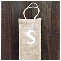 Bridesmaid Gift Sturdy Burlap Wine Tote With Handles and Initial