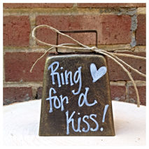 Bronze Kissing Bell "Ring For A Kiss" Wedding Decor Ring for a K