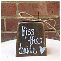 Bronze Kissing Bell "Kiss The Bride" Wedding Decor Ring for a Ki