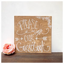 Please Sign Our Guestbook Rustic Wooden Wedding Sign