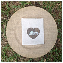 Rustic Wooden Wedding Heart Guest Name Place Card Hand Painted W