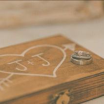 Wooden Wedding Ceremony Ring Bearer Heart Ring Box Personalized