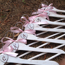 Hand Painted Antiqued Personalized Bridesmaids Hanger with Your