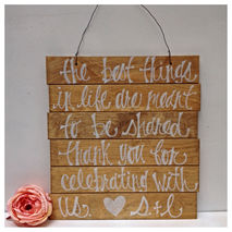 The Best Things In Life Are Meant to Be Shared Wooden Wedding Ce