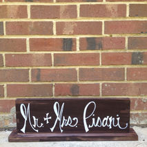 Newlyweds Name Sweetheart Wedding Table Top Hand Painted Sign