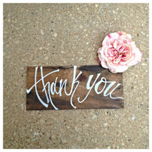 Thank You Rustic Wooden Wedding Ceremony Reception Hand  Painted