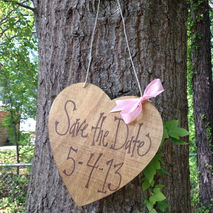 Save the Date Heart Engagement Prop Sign