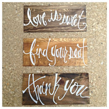 Choose Your Three Signs Wedding Wooden Rustic Signs Set of Three