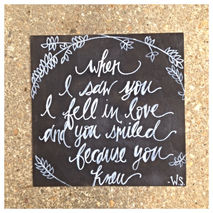 Chalkboard Style Love Quote Wedding Hand Painted Rustic Wooden W