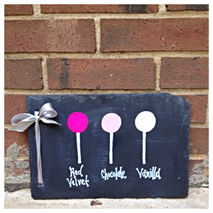 Cake Pop Flavor Wedding Slate Sign Hand Painted