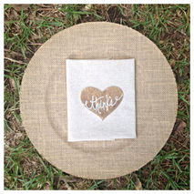 Rustic Wooden Wedding Heart Thank You Guests Place Card Hand Pai