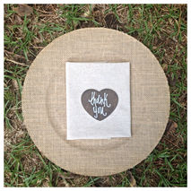 Rustic Wooden Wedding Heart Thank You Guests Place Card Hand Pai