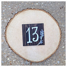 Wooden Square Wedding Table Numbers Hand-Painted