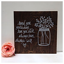 Rustic Wooden Mason Jar Love Quote Hand Painted Rustic Wooden Wh