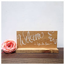 Welcome Sign In Here Wooden Rustic Wedding Table Top Sign