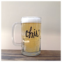 Personalized Bridal Party, Groomsmen, Bachelor Party Glass Beer