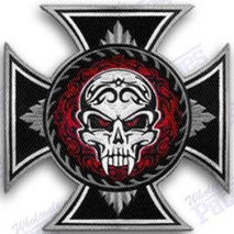 four  dollar off sale *** skull cross   iron on  embroidered  pa