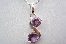 Natural Amethyst Quartz Sterling Silver Pendant