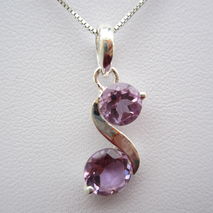 Natural Amethyst Quartz Sterling Silver Pendant