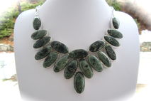 Natural Kambaba Jasper Crystal Silver Necklace