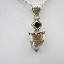 Herkimer Diamond Black Onyx Sterling Silver Pendant