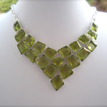 Green Yellow Topaz Silver Necklace