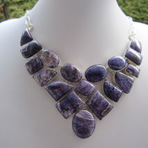 Purple Jasper Silver Necklace