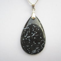 Snowflake Obsidian Silver Pendant