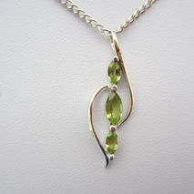 Genuine Natural Peridot Sterling Silver Pendant