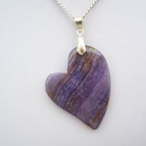 Beautiful Purple Heart Chalcedony Silver Pendant