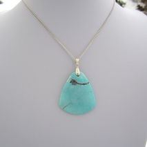 Blue Howlite Turquoise Silver Pendant