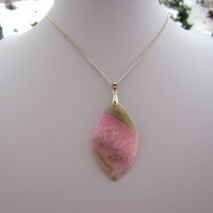 Pink Agate Silver Pendant