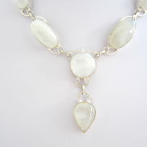 Natural Moonstone Silver Necklace