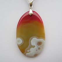 Orbs Agate Crystal Silver Pendant