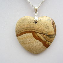 Picture Jasper Silver Heart Pendant