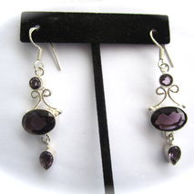 Amethyst Drop Sterling Silver Earrings