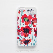 Red Flowers and Butterflies Smartphone Case