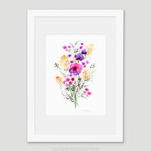 Garden Flowers Watercolour Print