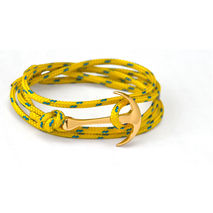 Gold Anchor Bracelet on Yellow Rope