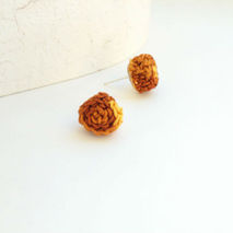 Tiny stud earrings, post earrings, brown earrings