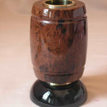 Obsidian pen holder with brass elements | stone pen cup, holder